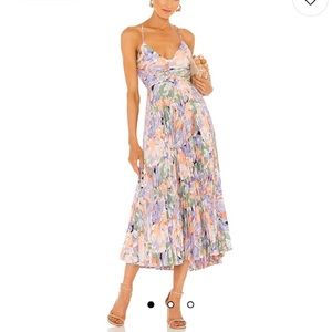 Astr the Label Blythe Dress in Coral Multi